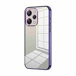 For Xiaomi Redmi 12 / Redmi Note 12R Transparent Plating Fine Hole Phone Case(Purple)