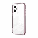For Xiaomi Redmi Note 12R Pro Transparent Plating Fine Hole Phone Case(Pink)