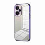 For Xiaomi Redmi Note 12 Turbo/Poco F5 Transparent Plating Fine Hole Phone Case(Purple)