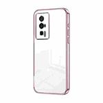 For Xiaomi Redmi K60 / K60 Pro Transparent Plating Fine Hole Phone Case(Pink)