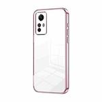 For Xiaomi Redmi Note 12S Transparent Plating Fine Hole Phone Case(Pink)