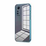 For Xiaomi Redmi Note 12S Transparent Plating Fine Hole Phone Case(Blue)