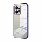 For Xiaomi Redmi Note 12 4G Transparent Plating Fine Hole Phone Case(Purple)