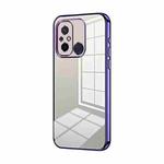 For Xiaomi Redmi 12C / 11A Transparent Plating Fine Hole Phone Case(Purple)