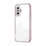 For Xiaomi Redmi K50 Gaming / Poco F4 GT Transparent Plating Fine Hole Phone Case(Pink)