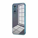 For Xiaomi Redmi K50 Gaming / Poco F4 GT Transparent Plating Fine Hole Phone Case(Blue)