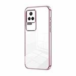 For Xiaomi Redmi K50 / K50 Pro Transparent Plating Fine Hole Phone Case(Pink)