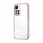 For Xiaomi Redmi Note 11 Pro+ 5G Transparent Plating Fine Hole Phone Case(Pink)