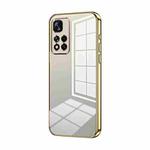 For Xiaomi Redmi Note 11 Pro+ 5G Transparent Plating Fine Hole Phone Case(Gold)