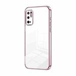 For Xiaomi Redmi Note 10 5G / Note 10T 5G Transparent Plating Fine Hole Phone Case(Pink)