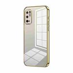 For Xiaomi Redmi Note 10 5G / Note 10T 5G Transparent Plating Fine Hole Phone Case(Gold)