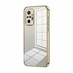 For Xiaomi Redmi Note 10 Pro/10 Pro Max Transparent Plating Fine Hole Phone Case(Gold)