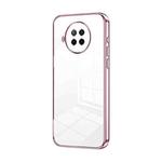 For Xiaomi Redmi Note 9 Pro 5G/Mi 10T Lite Transparent Plating Fine Hole Phone Case(Pink)