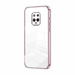 For Xiaomi Redmi 10X Pro 5G Transparent Plating Fine Hole Phone Case(Pink)