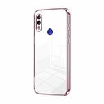 For Xiaomi Redmi Note 7 / Note 7 Pro Transparent Plating Fine Hole Phone Case(Pink)