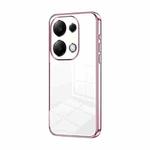 For Xiaomi Redmi Note 13 Pro 4G Transparent Plating Fine Hole Phone Case(Pink)