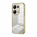 For Xiaomi Redmi Note 13 Pro 4G Transparent Plating Fine Hole Phone Case(Gold)