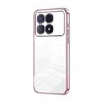 For Xiaomi Redmi K70 Ultra Transparent Plating Fine Hole Phone Case(Pink)