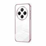 For Xiaomi Redmi 14R Transparent Plating Fine Hole Phone Case(Pink)