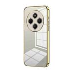 For Xiaomi Redmi 14R Transparent Plating Fine Hole Phone Case(Gold)