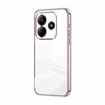 For Xiaomi Redmi Note 14 5G Transparent Plating Fine Hole Phone Case(Pink)