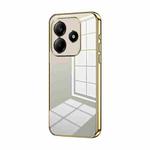 For Xiaomi Redmi Note 14 5G Transparent Plating Fine Hole Phone Case(Gold)