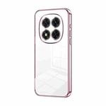 For Xiaomi Redmi Note 14 Pro 5G Transparent Plating Fine Hole Phone Case(Pink)