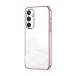 For Samsung Galaxy S24 5G Transparent Plating Fine Hole Phone Case(Pink)