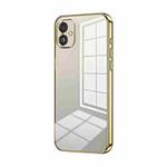 For Samsung Galaxy F14 5G Transparent Plating Fine Hole Phone Case(Gold)