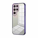 For Samsung Galaxy S23 Ultra 5G Transparent Plating Fine Hole Phone Case(Purple)