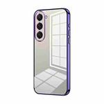 For Samsung Galaxy S23 5G Transparent Plating Fine Hole Phone Case(Purple)