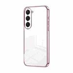 For Samsung Galaxy S23 5G Transparent Plating Fine Hole Phone Case(Pink)