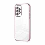 For Samsung Galaxy A33 5G Transparent Plating Fine Hole Phone Case(Pink)