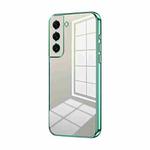 For Samsung Galaxy S22 5G Transparent Plating Fine Hole Phone Case(Green)