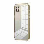For Samsung Galaxy A22 5G / A22s Transparent Plating Fine Hole Phone Case(Gold)