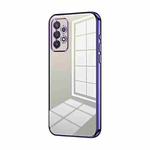 For Samsung Galaxy A32 4G Transparent Plating Fine Hole Phone Case(Purple)