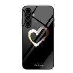 For Samsung Galaxy S24 5G Colorful Painted Glass Phone Case(Black Love)