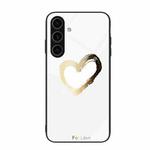 For Samsung Galaxy S24 5G Colorful Painted Glass Phone Case(Golden Love)