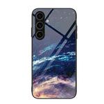 For Samsung Galaxy S24 5G Colorful Painted Glass Phone Case(Starry Sky)