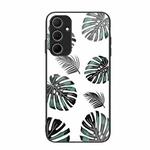 For Samsung Galaxy A35 5G Colorful Painted Glass Phone Case(Banana Leaf)