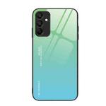 For Samsung Galaxy A15 4G Gradient Color Glass Phone Case(Green Cyan)