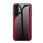 For Samsung Galaxy S24+ 5G Texture Gradient Glass TPU Phone Case(Red)