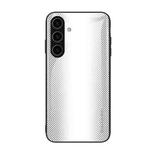 For Samsung Galaxy S24 5G Texture Gradient Glass TPU Phone Case(White)