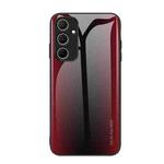 For Samsung Galaxy A35 5G Texture Gradient Glass TPU Phone Case(Red)