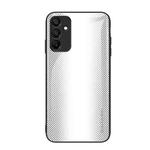 For Samsung Galaxy A15 4G Texture Gradient Glass TPU Phone Case(White)