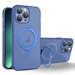 For iPhone 13 Pro Max MagSafe Holder PC Hybrid TPU Phone Case(Blue)