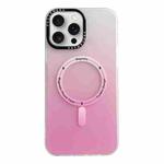 For iPhone 15 Pro Max MagSafe IMD Gradient PC Hybrid TPU Phone Case(Pink)