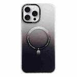 For iPhone 15 Pro MagSafe IMD Gradient PC Hybrid TPU Phone Case(Black)