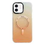 For iPhone 12 Gradient IMD PC Hybrid TPU MagSafe Phone Case(Orange)