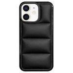 For iPhone 12 Big Hole Eiderdown Airbag Phone Case(Black)